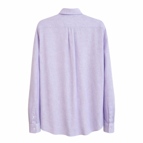 J.McLaughlin Men’s Button Down Long Sleeve 100% Linen Lavender Shirt Size XL - Picture 4 of 5